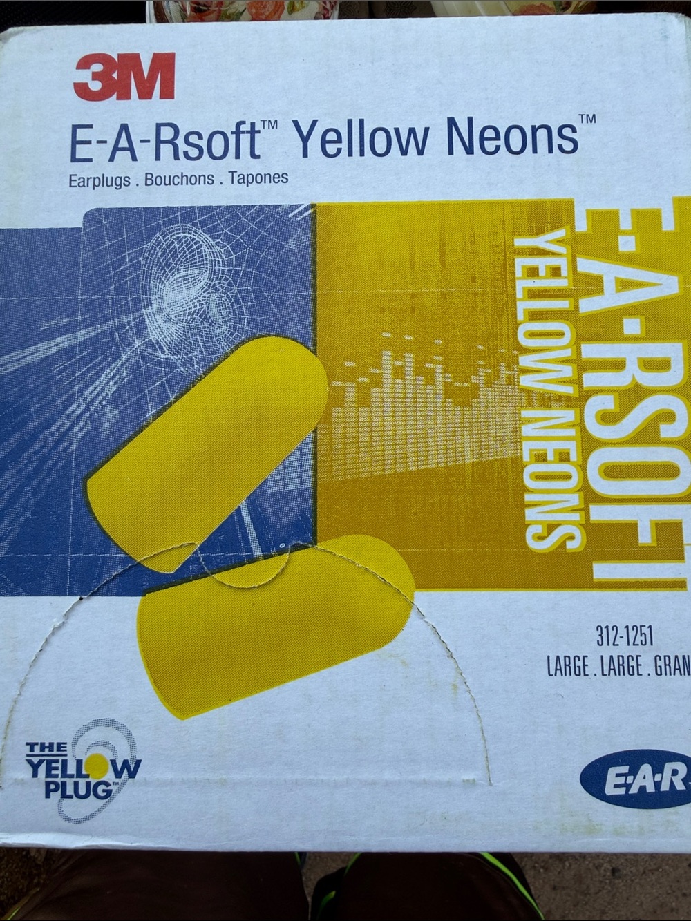 E-A-Rsoft Yellow Neons Earplugs - Neon Yellow Box (200 Pairs)